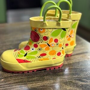 Western Chief Yellow and Red Kids Rain Boots